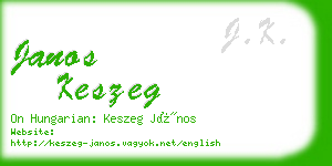 janos keszeg business card